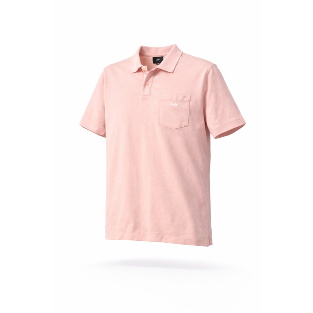 OBEY Polo Shirt Men’s Salmon Pink Short Sleeve Pocket Logo Sz M 100% Cotton​